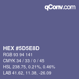 カラーコード: HEX #5D5E8D | qconv.com