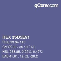 Color code: HEX #5D5E91 | qconv.com