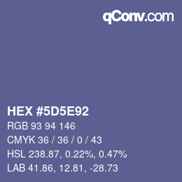 Color code: HEX #5D5E92 | qconv.com