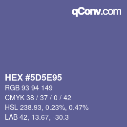 Color code: HEX #5D5E95 | qconv.com