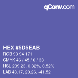 Farbcode: HEX #5D5EAB | qconv.com