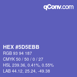 Color code: HEX #5D5EBB | qconv.com