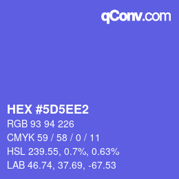 カラーコード: HEX #5D5EE2 | qconv.com