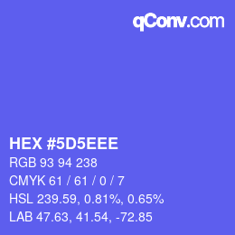 カラーコード: HEX #5D5EEE | qconv.com