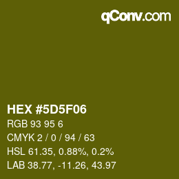 Farbcode: HEX #5D5F06 | qconv.com