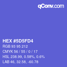 カラーコード: HEX #5D5FD4 | qconv.com