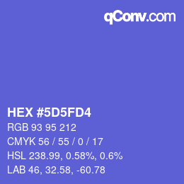 Color code: HEX #5D5FD4 | qconv.com