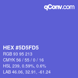 Color code: HEX #5D5FD5 | qconv.com