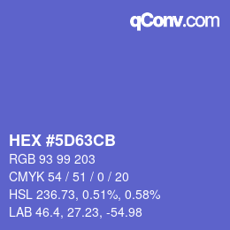 Color code: HEX #5D63CB | qconv.com