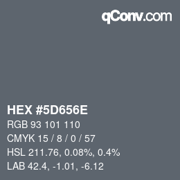 Color code: HEX #5D656E | qconv.com