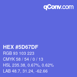 Color code: HEX #5D67DF | qconv.com