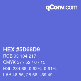 Color code: HEX #5D68D9 | qconv.com