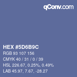 Color code: HEX #5D6B9C | qconv.com