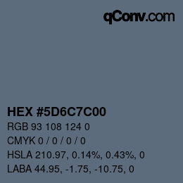 Color code: HEX #5D6C7C00 | qconv.com