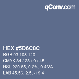 Color code: HEX #5D6C8C | qconv.com