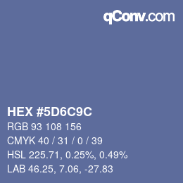 Color code: HEX #5D6C9C | qconv.com