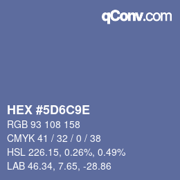 Color code: HEX #5D6C9E | qconv.com