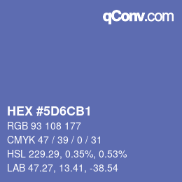 カラーコード: HEX #5D6CB1 | qconv.com