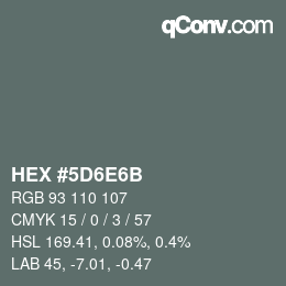 Color code: HEX #5D6E6B | qconv.com