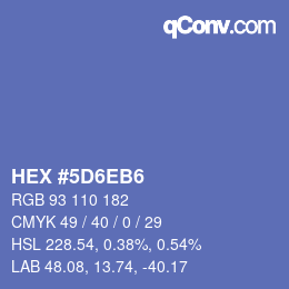 Color code: HEX #5D6EB6 | qconv.com