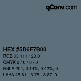Color code: HEX #5D6F7B00 | qconv.com
