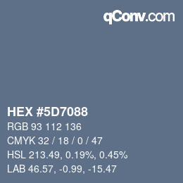 Color code: HEX #5D7088 | qconv.com
