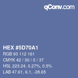 Farbcode: HEX #5D70A1 | qconv.com