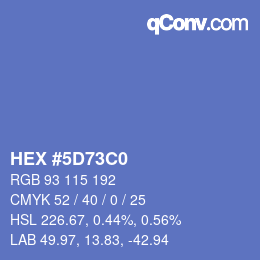 Color code: HEX #5D73C0 | qconv.com