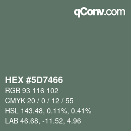 Color code: HEX #5D7466 | qconv.com