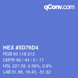 カラーコード: HEX #5D76D4 | qconv.com