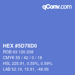 Color code: HEX #5D78D0 | qconv.com