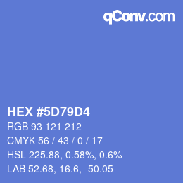 カラーコード: HEX #5D79D4 | qconv.com
