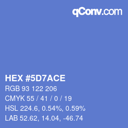 Color code: HEX #5D7ACE | qconv.com