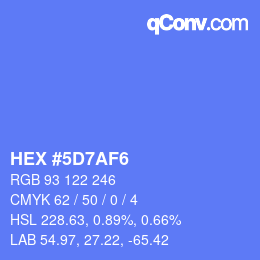 Color code: HEX #5D7AF6 | qconv.com