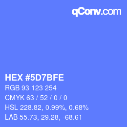 Color code: HEX #5D7BFE | qconv.com