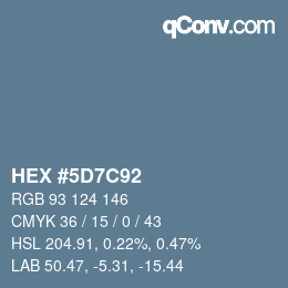 Color code: HEX #5D7C92 | qconv.com