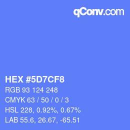 カラーコード: HEX #5D7CF8 | qconv.com
