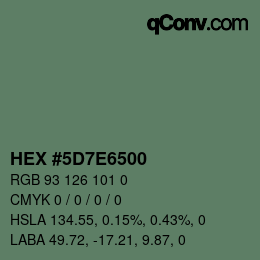 Color code: HEX #5D7E6500 | qconv.com