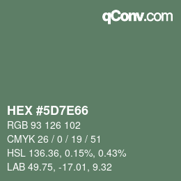 Código de color: HEX #5D7E66 | qconv.com