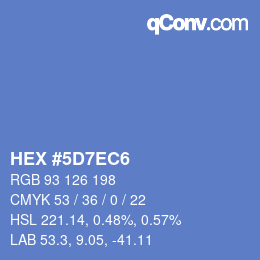 Código de color: HEX #5D7EC6 | qconv.com