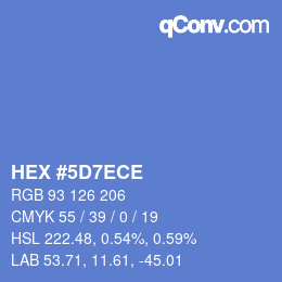 Color code: HEX #5D7ECE | qconv.com