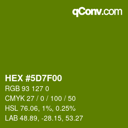 Color code: HEX #5D7F00 | qconv.com