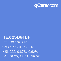 Color code: HEX #5D84DF | qconv.com