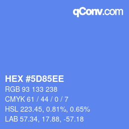 Color code: HEX #5D85EE | qconv.com