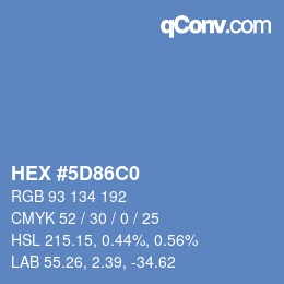 カラーコード: HEX #5D86C0 | qconv.com