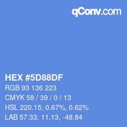 Color code: HEX #5D88DF | qconv.com