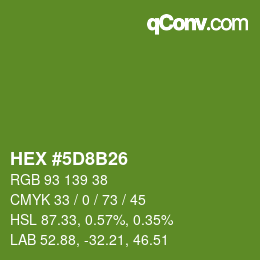 Color code: HEX #5D8B26 | qconv.com