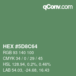 Color code: HEX #5D8C64 | qconv.com