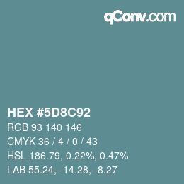 Color code: HEX #5D8C92 | qconv.com