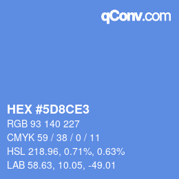 カラーコード: HEX #5D8CE3 | qconv.com